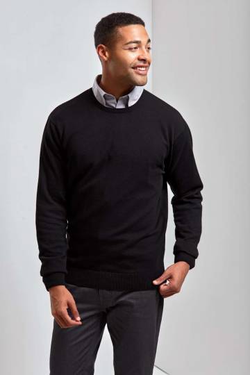 Men's Crew Neck Cotton Rich Knitted Sweater