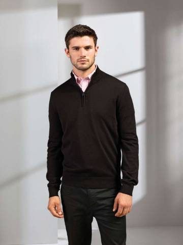 Men's Quarter-Zip Knitted Sweater