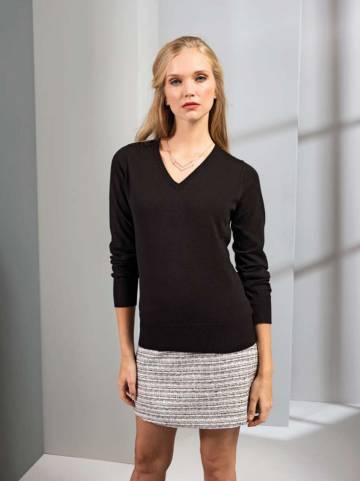 Ladies' V-Neck Knitted Sweater
