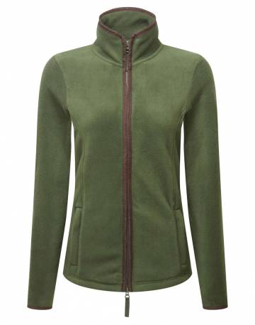 Women's 'artisan' Fleece Jacket - Moss Green / Brown