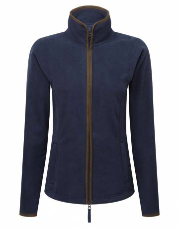 Women's 'artisan' Fleece Jacket - Navy / Brown