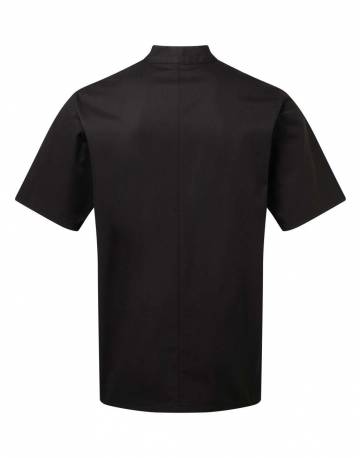 'essential' Short Sleeve Chef's Jacket - Black