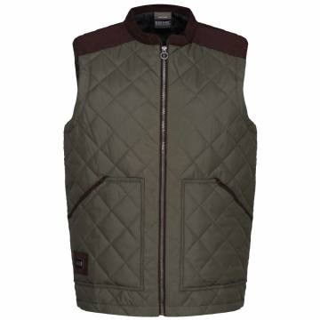 Moreton Quilted Gilet - Dark Khaki Heather