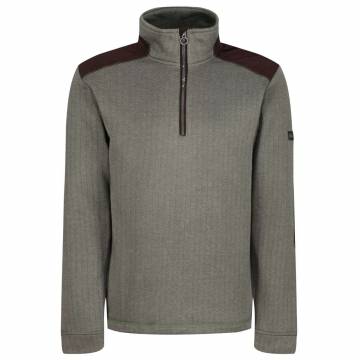 Holbeck Half Zip Fleece - Dark Khaki Heather
