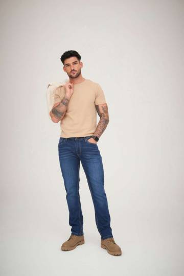 Leo Straight Jeans - Dark Blue Wash