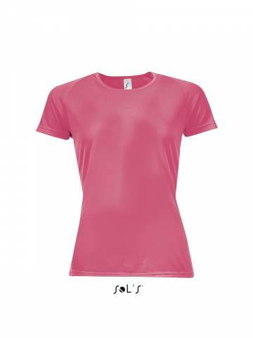 Sporty Women - Raglan-Sleeved T-Shirt - Neon Coral