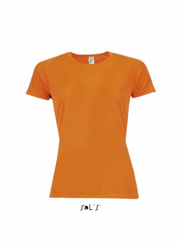 Sporty Women - Raglan-Sleeved T-Shirt - Neon Orange