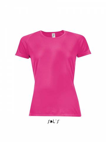 Sporty Women - Raglan-Sleeved T-Shirt - Neon Pink 2