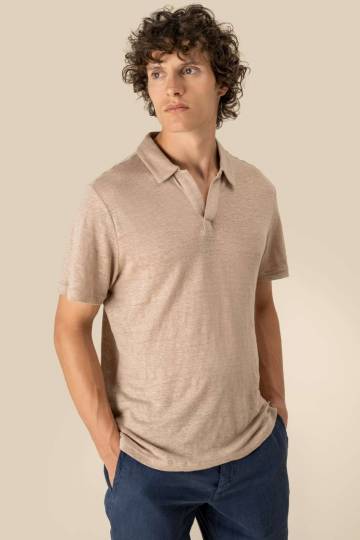 Men’S Linen Polo Shirt