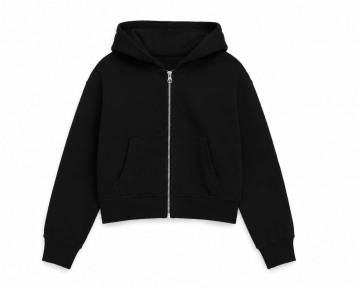 Womens Crop Zip Hoodie