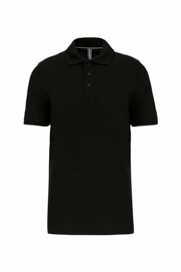 Men's Short-Sleeved Contrasting Daytoday Polo Shirt - Black / Silver