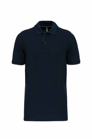 Men's Short-Sleeved Contrasting Daytoday Polo Shirt - Navy / Silver